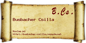 Busbacher Csilla névjegykártya